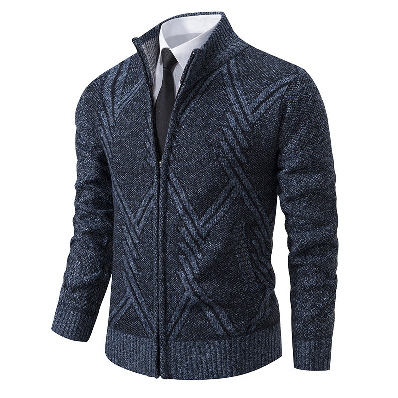 Men's cardigan with modern geometric patterns Skorter
