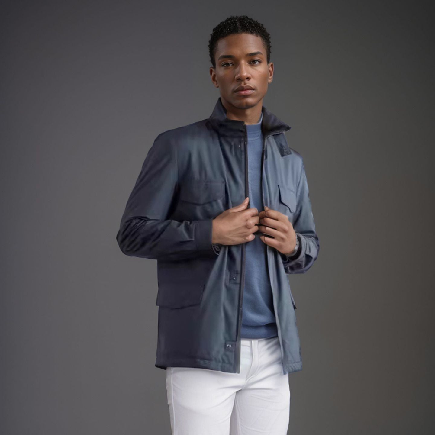 Men's versatile utility jacket with high collar and practical pockets Skorter