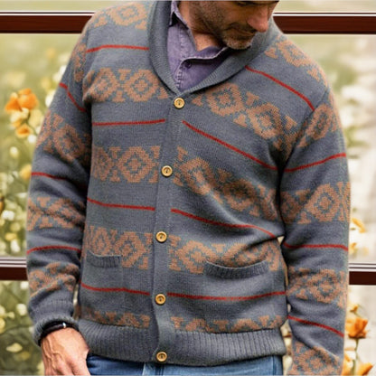 Herrkofta med modernt geometriskt mönster och praktiska fickor Skorter