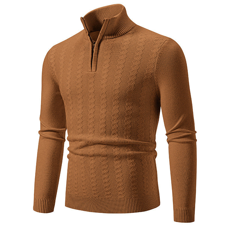 Men's sweater with stand-up collar and zipper Skorter