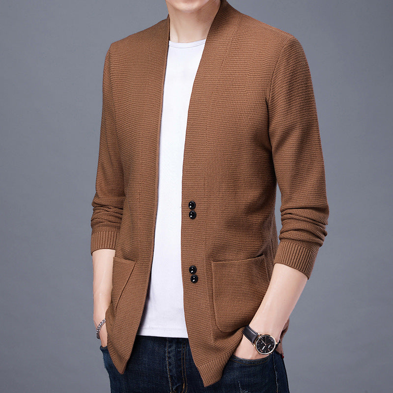 Herrkofta med avslappnad sjalkrage och påsydda fickor Skorter