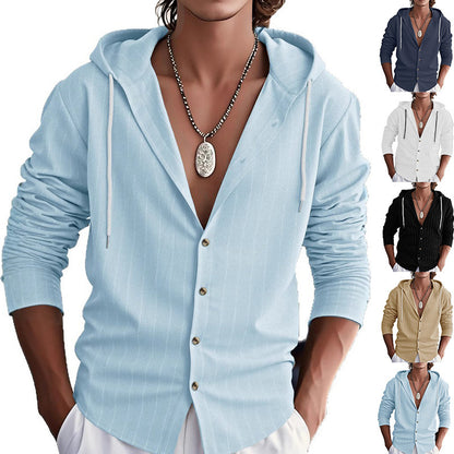 Men's transitional jacket with textured design and hood Skorter