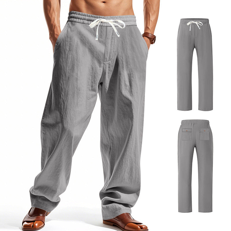 Men's airy leisure pants with elastic waistband and side pockets Skorter