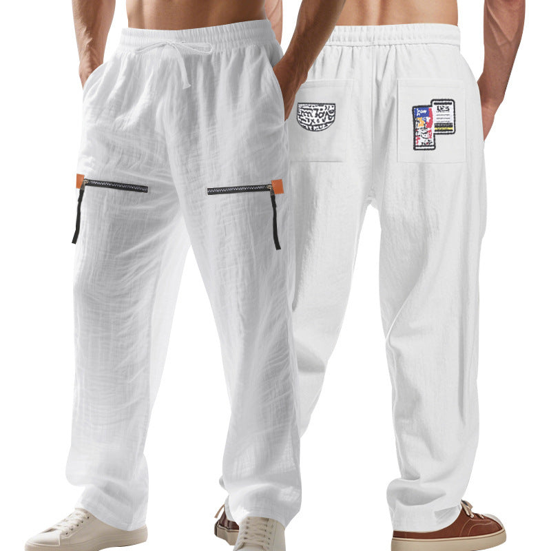 Men's urban-style leisure pants with pockets and elastic waistband Skorter