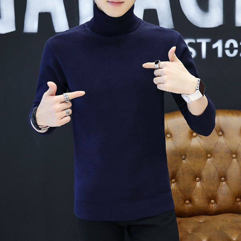 Men's stylish turtleneck sweater with fine structure Skorter