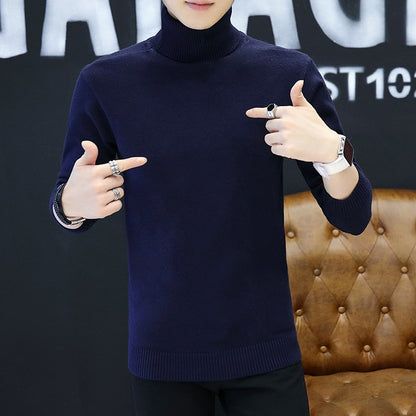 Men's stylish turtleneck sweater with fine structure Skorter