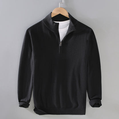 Men's sweater with modern standing collar and zipper Skorter