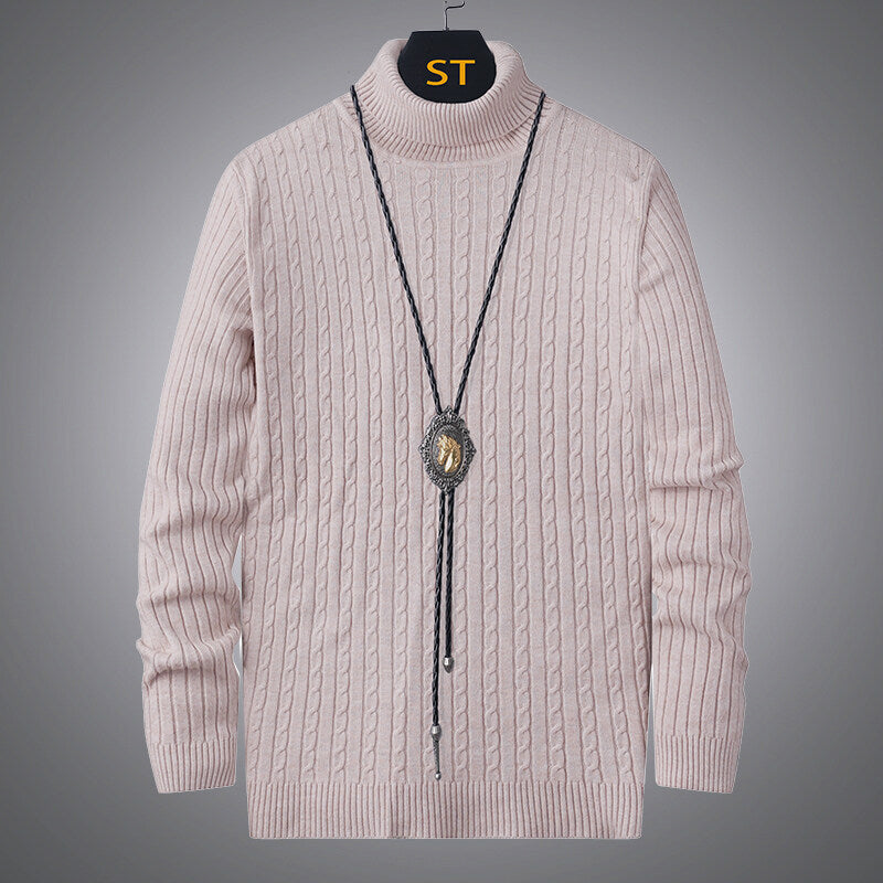 Men's turtleneck sweater with textured cable pattern Skorter