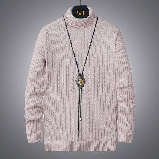 Men's turtleneck sweater with textured cable pattern Skorter