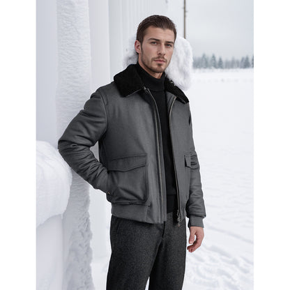 Men's trendy and warm biker jacket Skorter