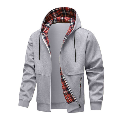 Men's sporty hybrid jacket with internal check pattern Skorter