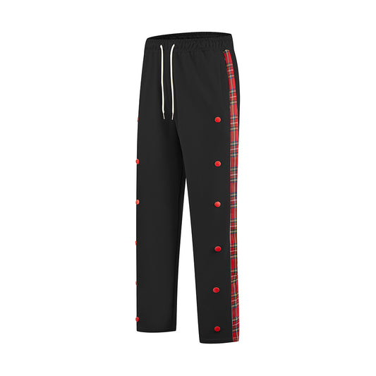 Men's Sporty Jogging Pants with Snap Button Design and Elastic Waistband Skorter
