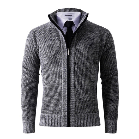 Men's stylish cardigan with high collar and practical pockets Skorter