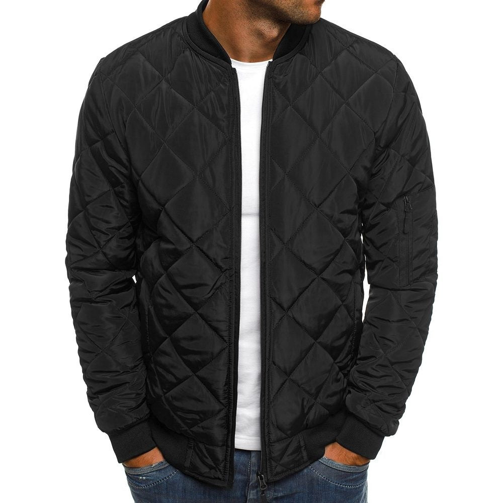 Men's quilted jacket with a high collar and side zip pockets Skorter