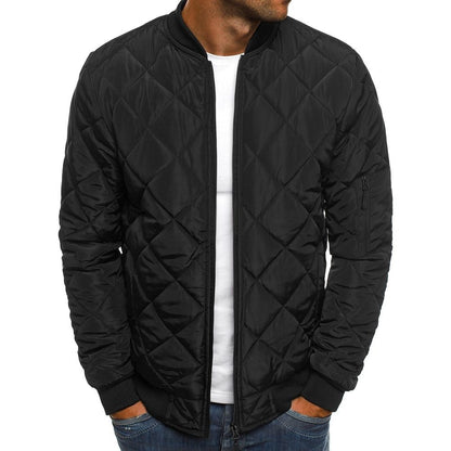 Men's quilted jacket with a high collar and side zip pockets Skorter