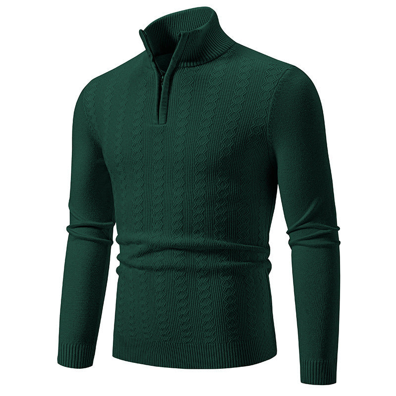 Men's sweater with stand-up collar and zipper Skorter