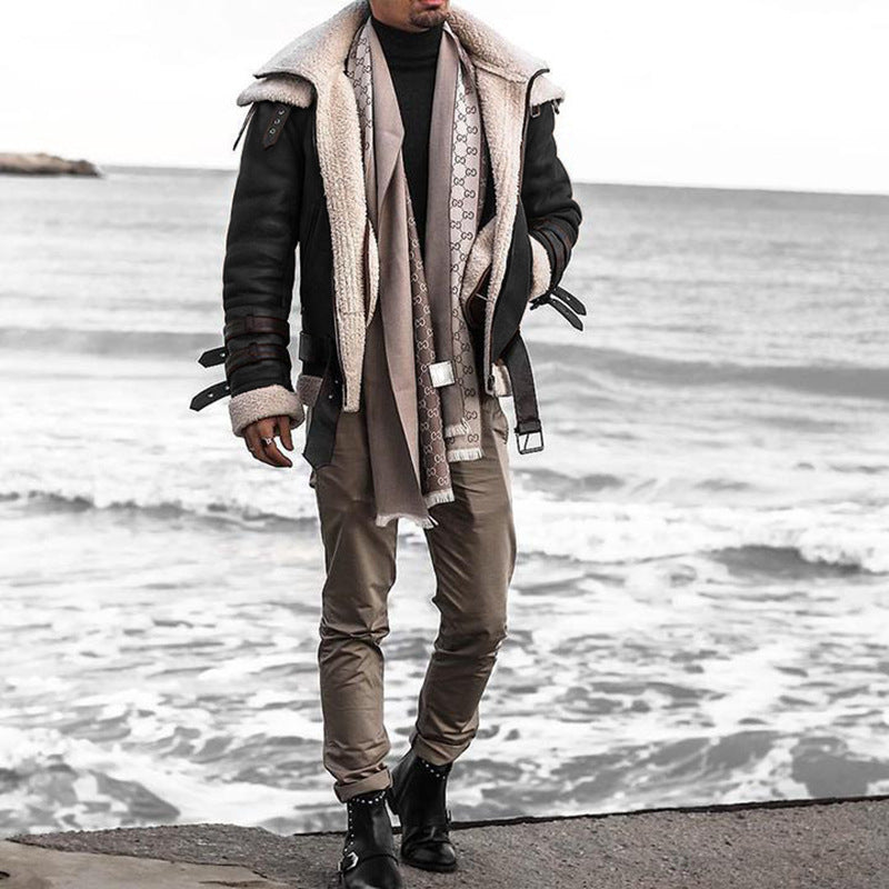 Herrbomberjacka med lyxigt fuskpälsfoder och moderna detaljer Skorter