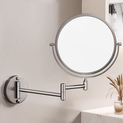 Skorter | Rechargeable Wall Mounted Shaving Mirror | 360° Rotation. 1X/10X Magnification & Adjustable LED Lighting for Bathroom Use