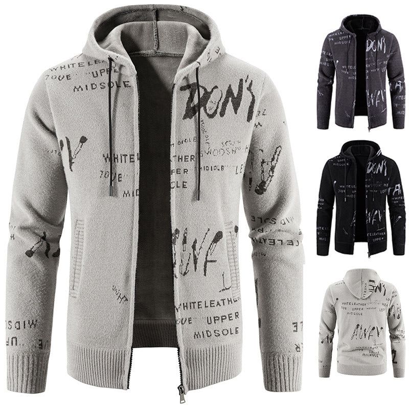 Men's stylish hoodie jacket with creative print Skorter