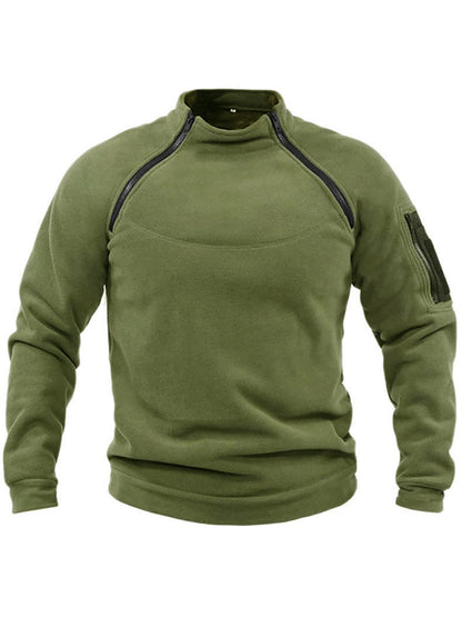 Men's thermal fleece pullover with high collar and practical pockets Skorter