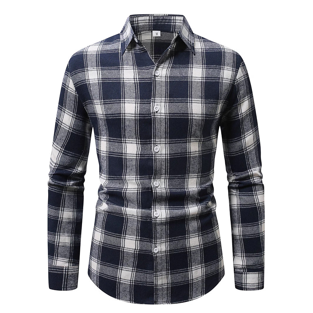 Men's flannel shirt with classic check pattern Skorter