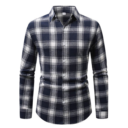 Men's flannel shirt with classic check pattern Skorter