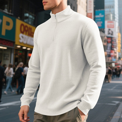 Men's sweater with high collar and practical zip opening Skorter