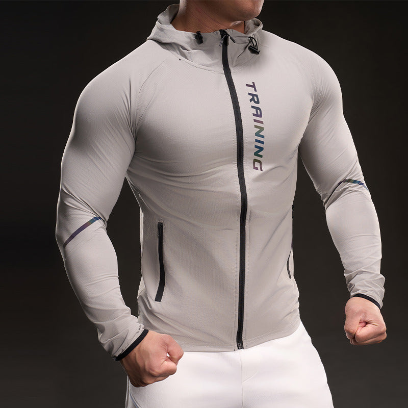Men's Breathable Training Jacket with Lightweight Material and Practical Pockets Skorter