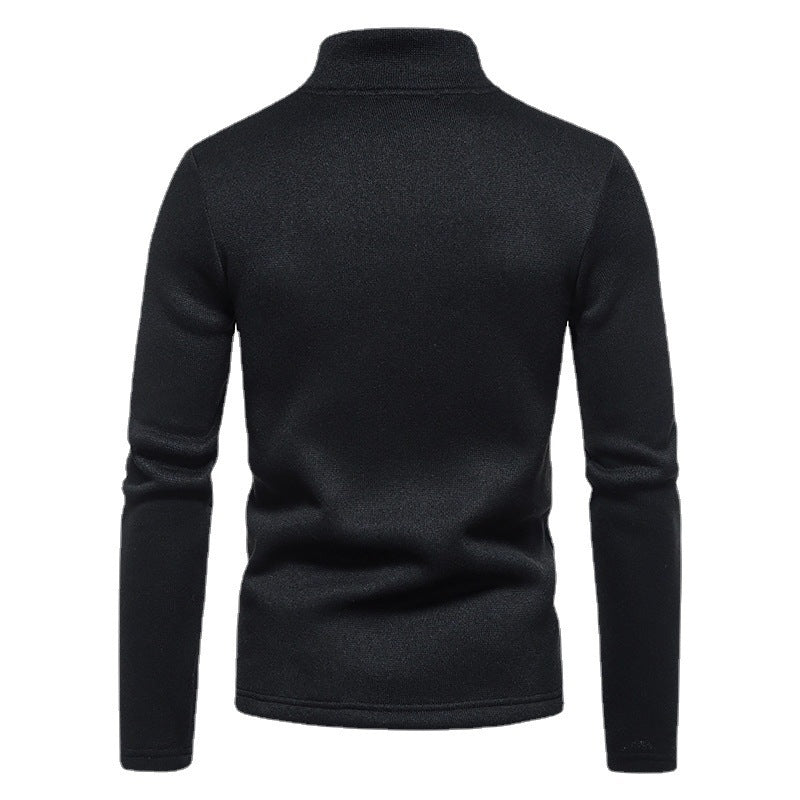 Men's sporty sweater with modern stand-up collar and practical zipper details Skorter