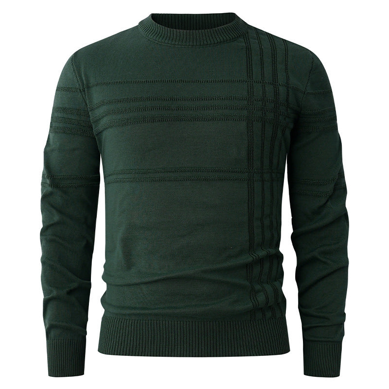 Men's sweater with textured pattern and round neckline Skorter
