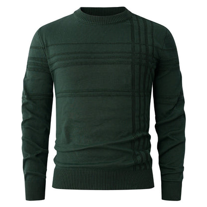 Men's sweater with textured pattern and round neckline Skorter