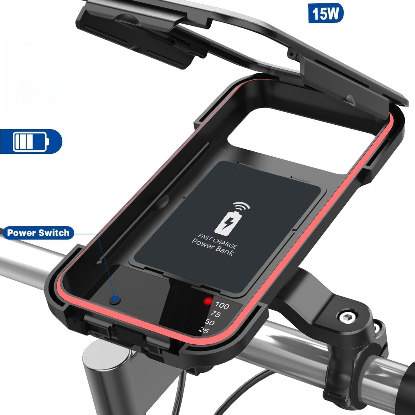 Skorter | 15W Powerbank-Waterproof Mount for Bicycle Handlebar