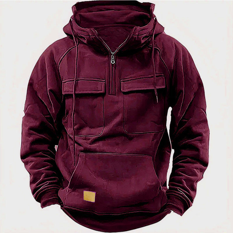 Men's stylish hoodie with functional pockets and modern zip Skorter