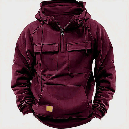 Men's stylish hoodie with functional pockets and modern zip Skorter