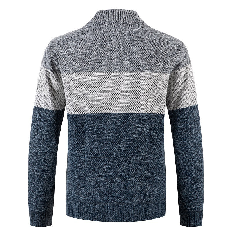 Men's cardigan with modern zipper and textured pattern Skorter