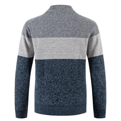 Men's cardigan with modern zipper and textured pattern Skorter