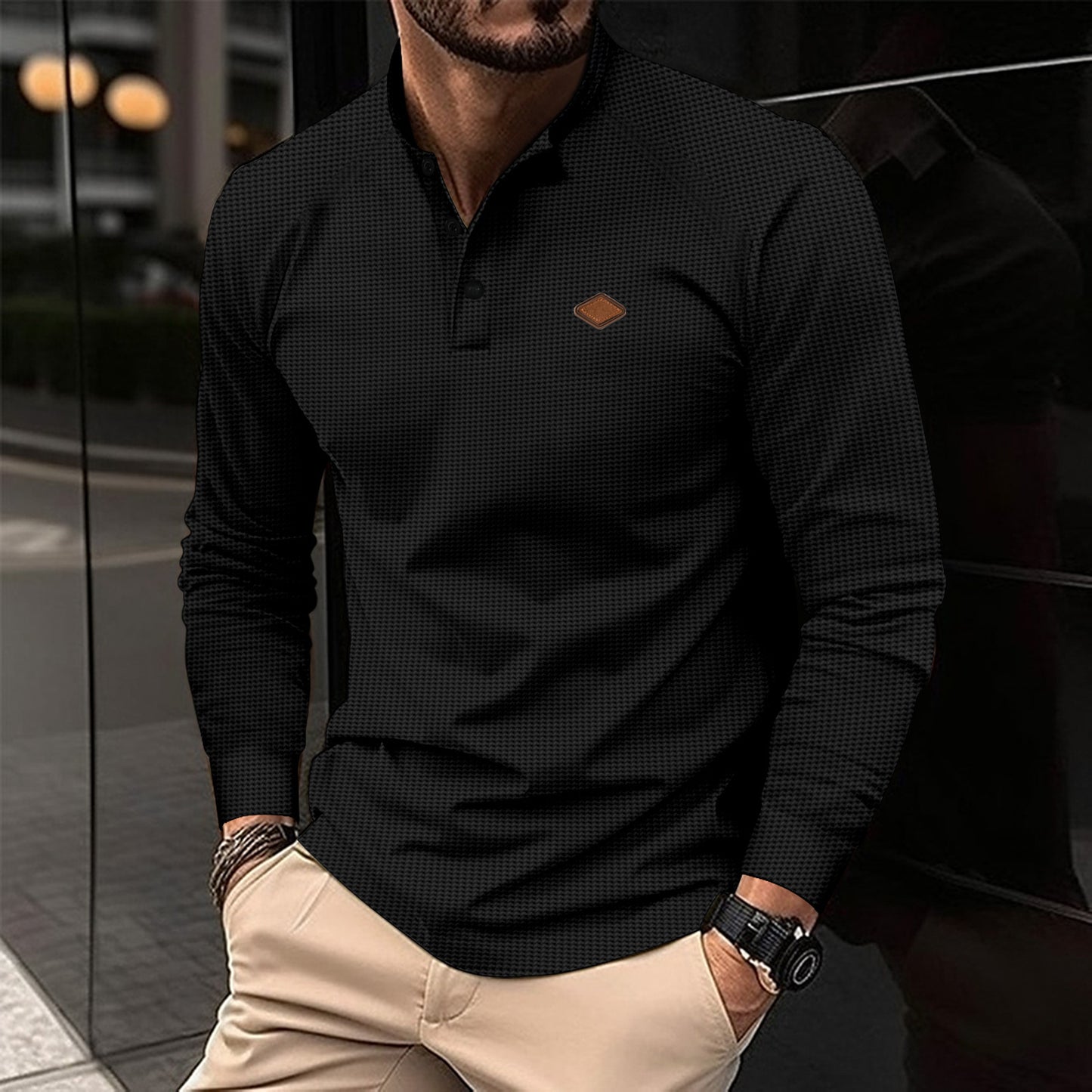 Men's long sleeve shirt with fashionable design and practical details Skorter