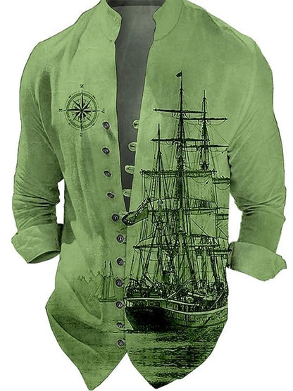 Men's vest with nostalgic maritime ship design Skorter