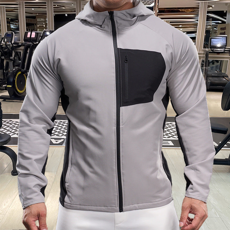 Andningsbar sportjacka för män med praktiska dragkedjefickor Skorter