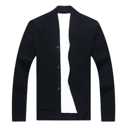 Men's Cardigan with Open Cut and Practical Pockets Skorter