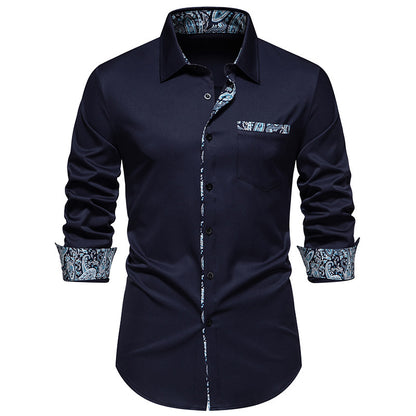 Men's Long Sleeve Shirt with Modern Paisley Design Skorter