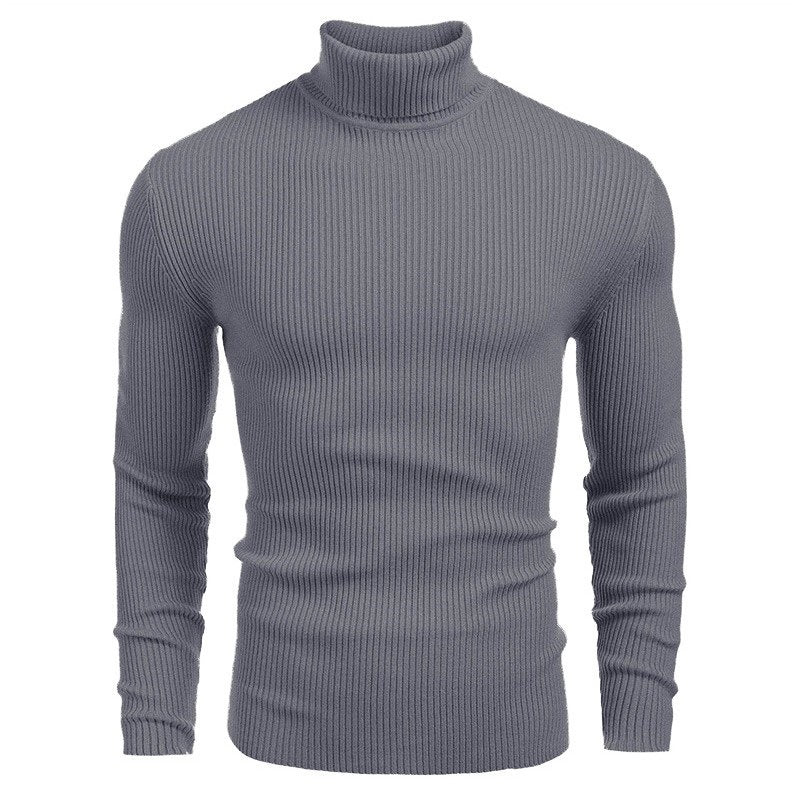 Men's turtleneck sweater made of fine rib knit Skorter