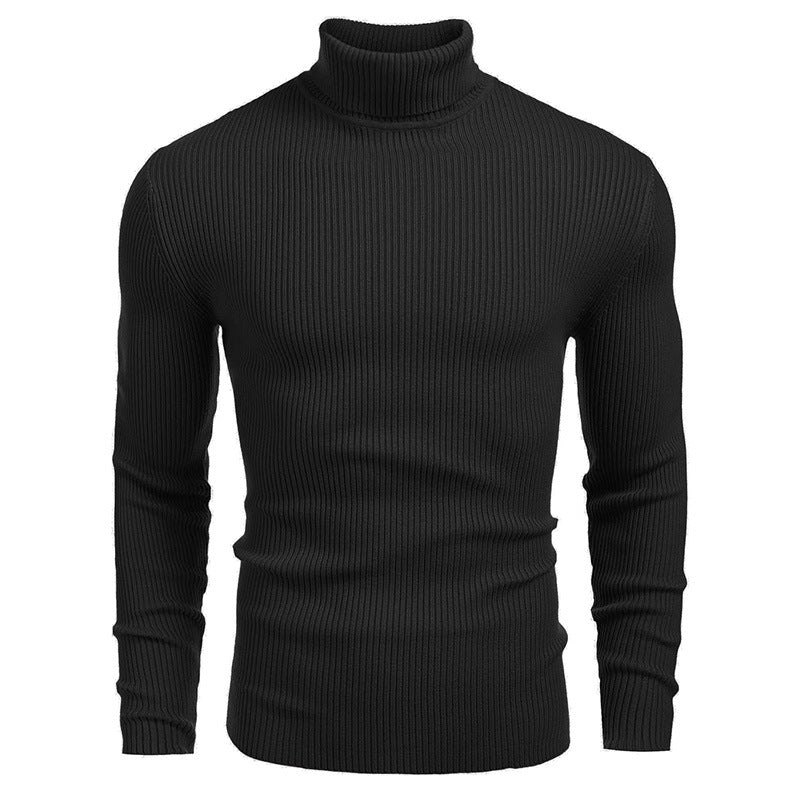 Men's turtleneck sweater made of fine rib knit Skorter