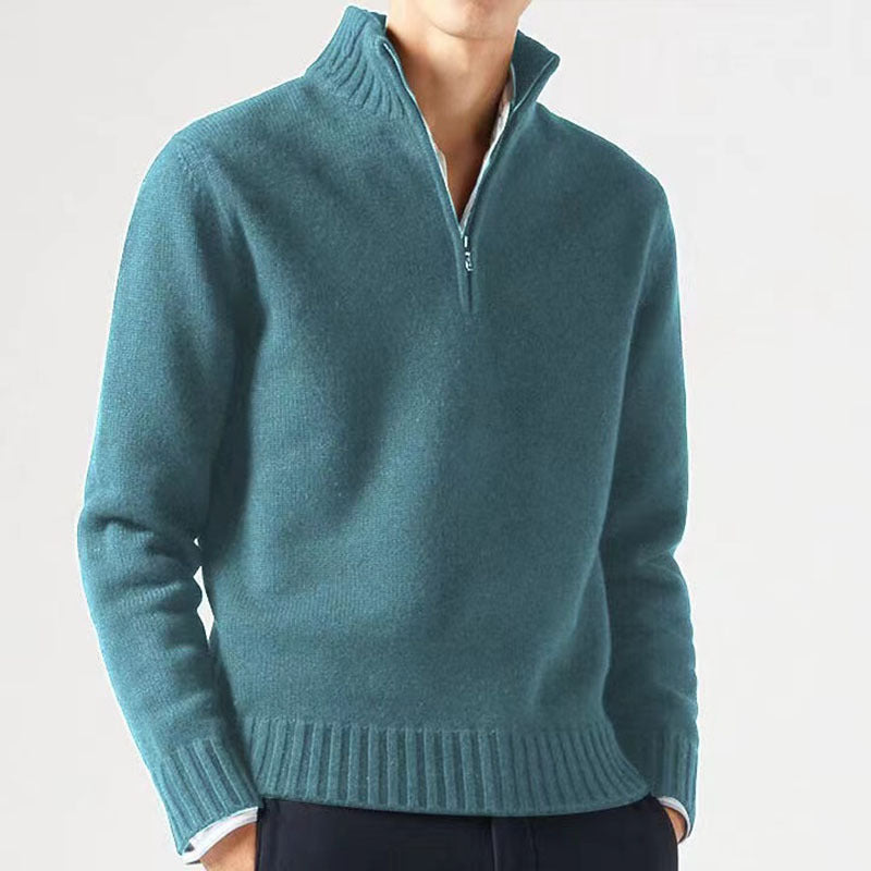 Men's sweater with high collar and modern zipper Skorter