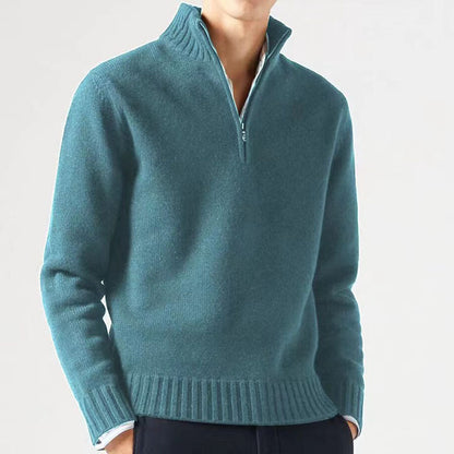 Men's sweater with high collar and modern zipper Skorter