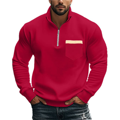 Men's sweatshirt with zipper and chest pocket Skorter