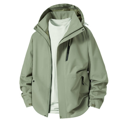 Men's technical transition jacket with adjustable hood rim Skorter