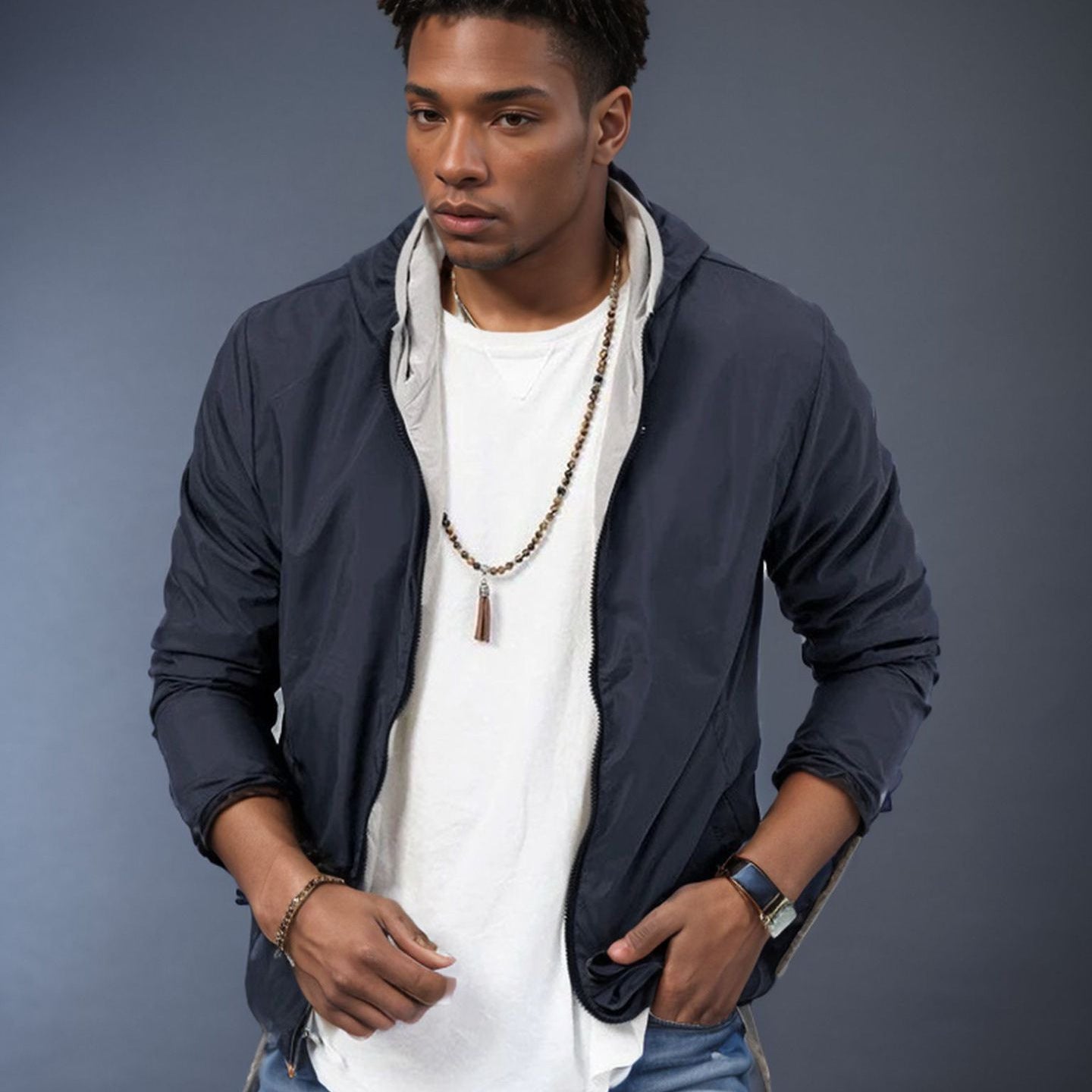 Men's windproof transitional jacket with practical pockets Skorter