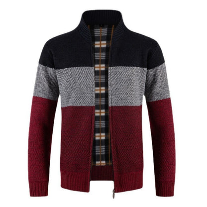 Men's cardigan with textured design and modern collar Skorter