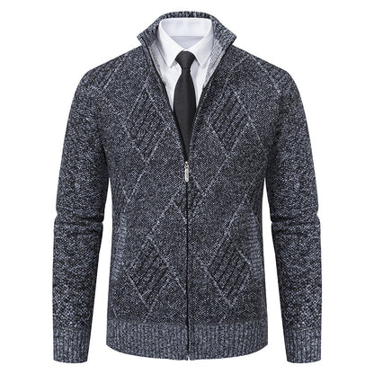 Men's cardigan with modern pattern and slim fit Skorter
